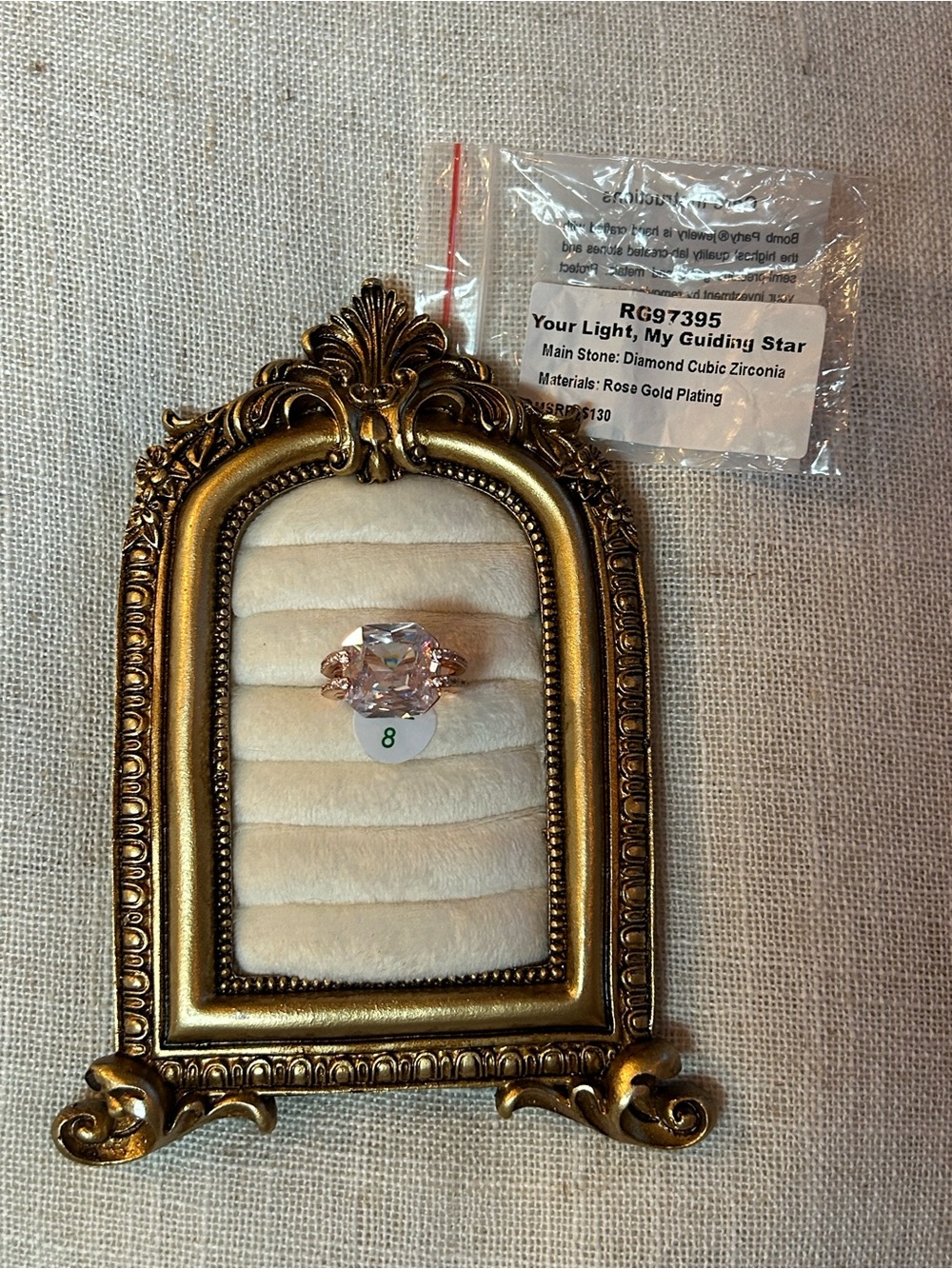 Bomb Party | Rose Gold | Diamond CZ | Ring Size 8